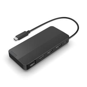 USB-C Dual Display Travel Dock - HDMI 2.1 / DP 1.4 / USB-A / 2x USB-C 10 Gbps / GbE - 65W USB Power Delivery - with power adapter EU