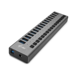 Charging Hub 16 ports USB 3.0 + Power Adapter 90 W Grey