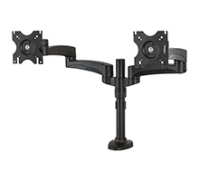 Twin Screen LCD Desk Mount Double Arms Black