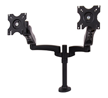 Full Motion Twin Desk Mount Double Arms Graphite Black