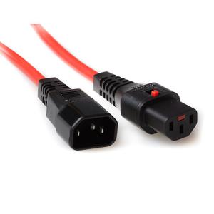 Connection Cable - 230v C13 Lockable - C14 Red 0.5m